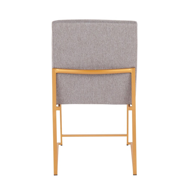 LumiSource High Back Fuji Dining Chair, Set of 2, Gold/Grey