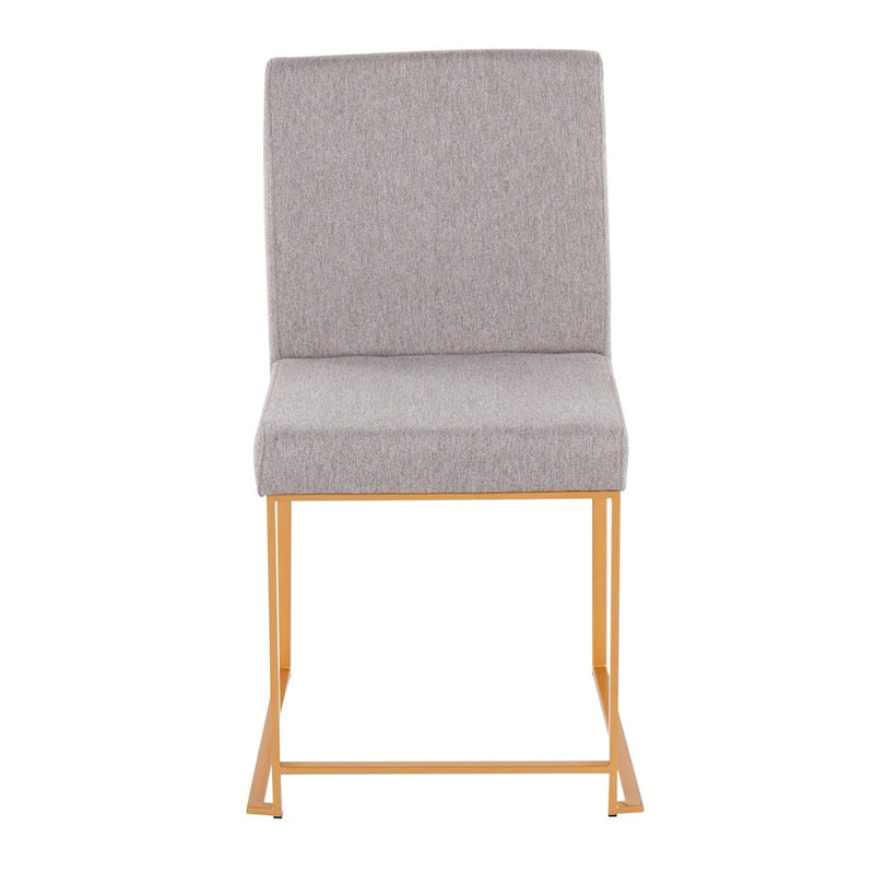 LumiSource High Back Fuji Dining Chair, Set of 2, Gold/Grey
