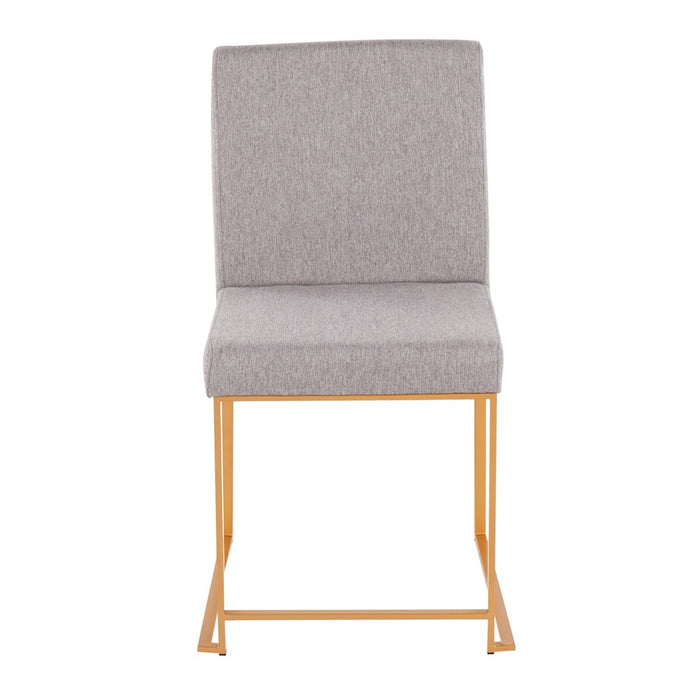 LumiSource High Back Fuji Dining Chair, Set of 2, Gold/Grey