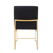 LumiSource Fuji Dining Chair Set of 2 | Gold Metal & Black Velvet | Dining Room & Office Seating | 21.5 x 18.5 x 33.5 in | Model DC-HBFUJIAUVBK2
