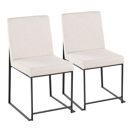 LumiSource High Back Fuji Dining Chair, Set of 2, Black/Beige - DC-HBFUJIBKBG2