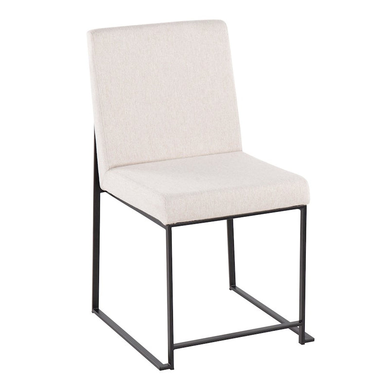 LumiSource High Back Fuji Dining Chair, Set of 2, Black/Beige