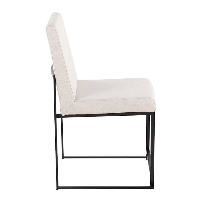LumiSource High Back Fuji Dining Chair, Set of 2, Black/Beige