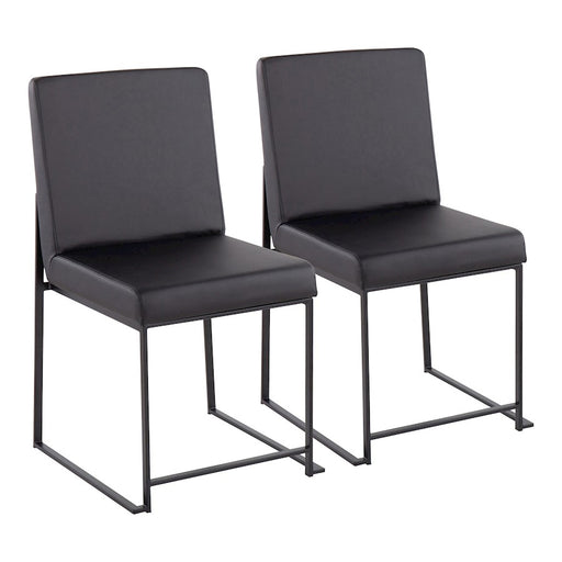 LumiSource High Back Fuji Dining Chair, Set of 2, Black/Black - DC-HBFUJIBKBK2