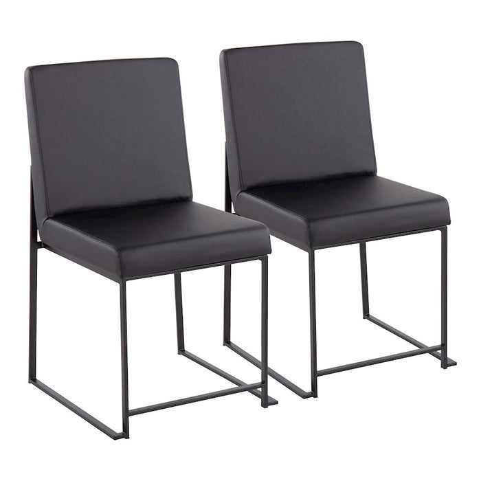 LumiSource High Back Fuji Dining Chair, Set of 2, Black/Black - DC-HBFUJIBKBK2