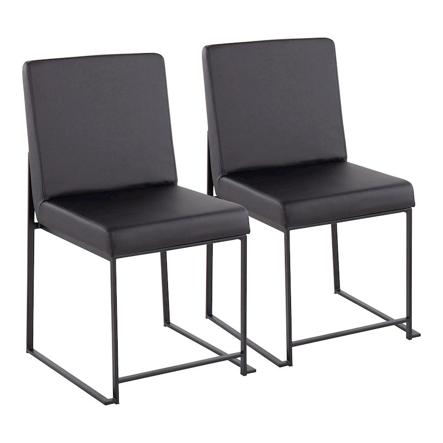 LumiSource High Back Fuji Dining Chair, Set of 2, Black/Black - DC-HBFUJIBKBK2