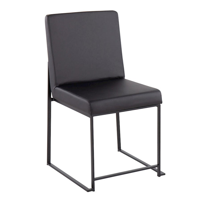 LumiSource High Back Fuji Dining Chair, Set of 2, Black/Black