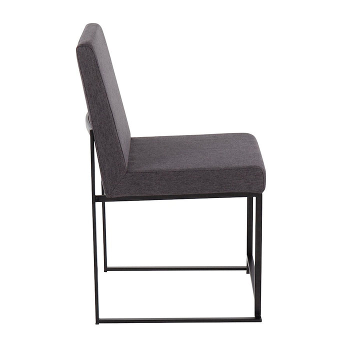 LumiSource High Back Fuji Dining Chair, Set of 2, Black/Charcoal
