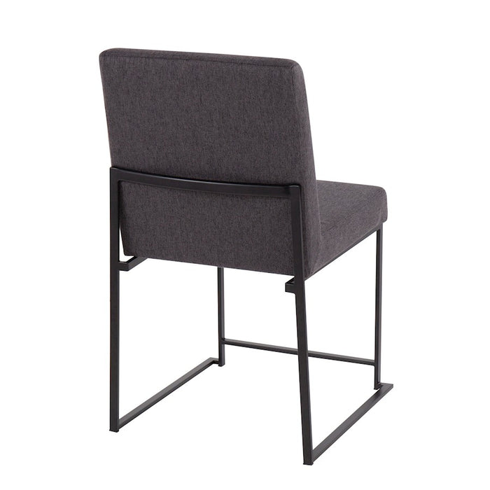 LumiSource High Back Fuji Dining Chair, Set of 2, Black/Charcoal