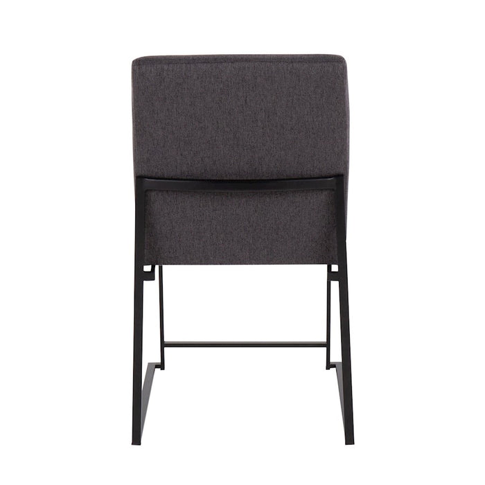 LumiSource High Back Fuji Dining Chair, Set of 2, Black/Charcoal
