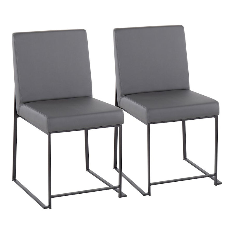 LumiSource High Back Fuji Dining Chair, Set of 2, Black/Grey - DC-HBFUJIBKGY2