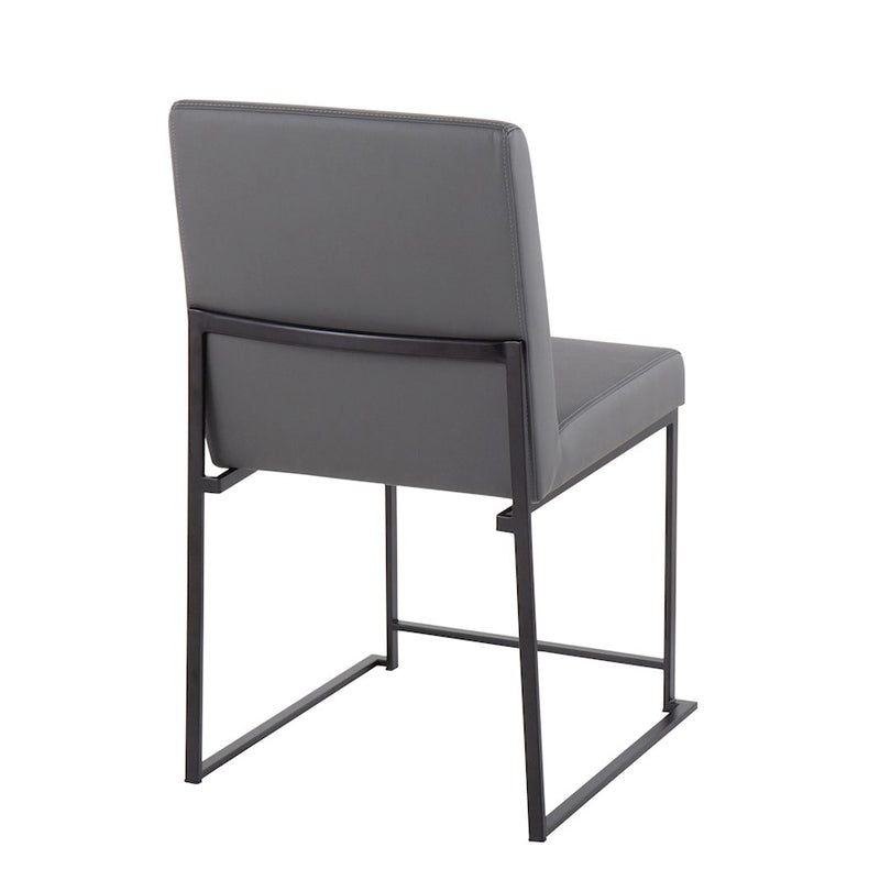 LumiSource High Back Fuji Dining Chair, Set of 2, Black/Grey