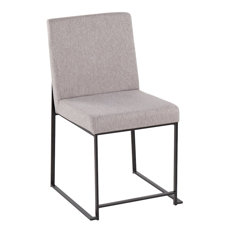LumiSource High Back Fuji Dining Chair, Set of 2, Black/GY Fabric
