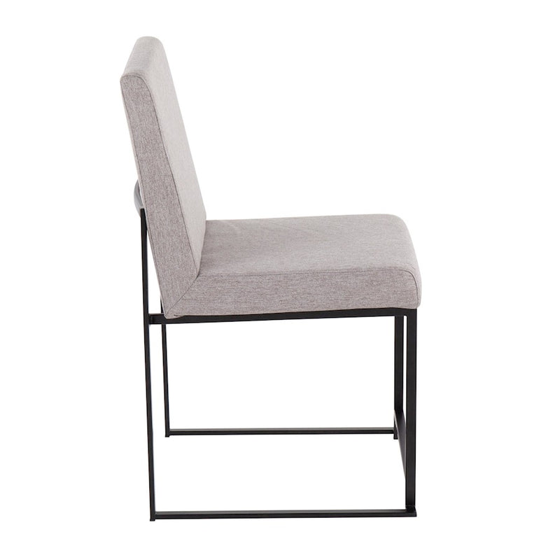 LumiSource High Back Fuji Dining Chair, Set of 2, Black/GY Fabric
