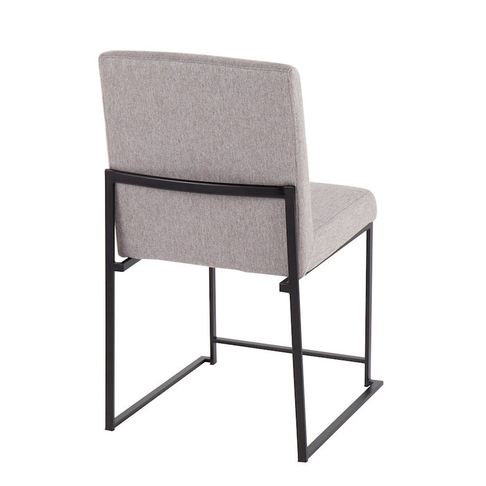 LumiSource High Back Fuji Dining Chair, Set of 2, Black/GY Fabric
