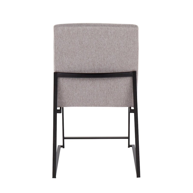 LumiSource High Back Fuji Dining Chair, Set of 2, Black/GY Fabric