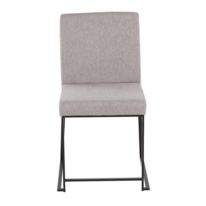 LumiSource High Back Fuji Dining Chair, Set of 2, Black/GY Fabric