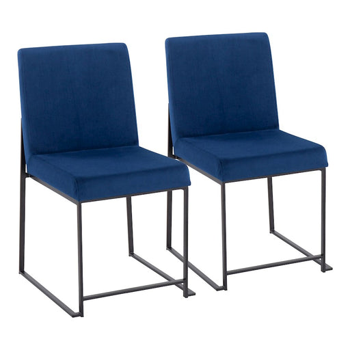 LumiSource High Back Fuji Dining Chair, Set of 2, Black/Blue - DC-HBFUJIBKVBU2