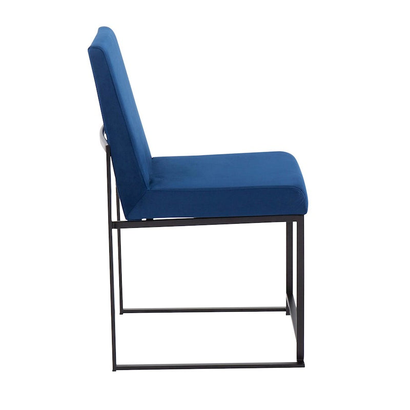 LumiSource High Back Fuji Dining Chair, Set of 2, Black/Blue
