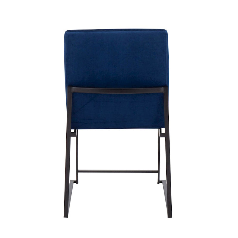 LumiSource High Back Fuji Dining Chair, Set of 2, Black/Blue