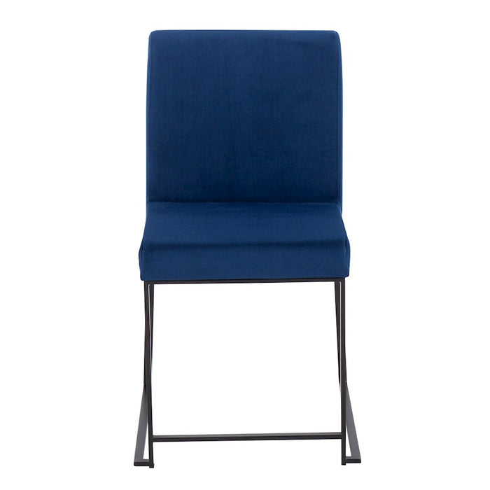 LumiSource High Back Fuji Dining Chair, Set of 2, Black/Blue