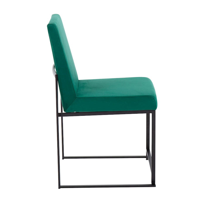 LumiSource High Back Fuji Dining Chair, Set of 2, Black/Green