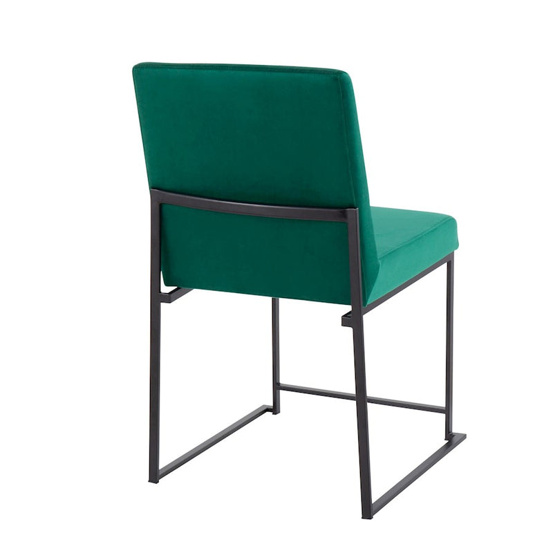 LumiSource High Back Fuji Dining Chair, Set of 2, Black/Green