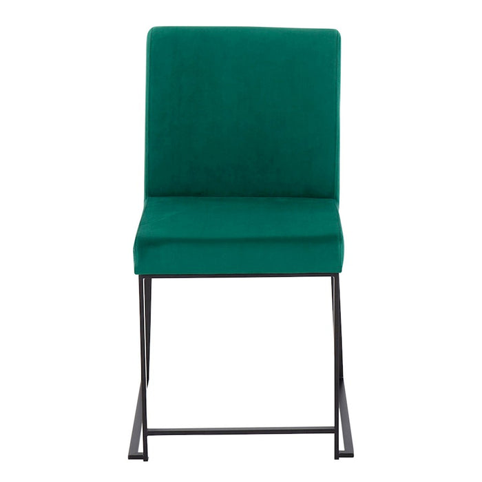 LumiSource High Back Fuji Dining Chair, Set of 2, Black/Green
