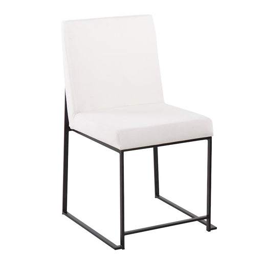 LumiSource High Back Fuji Dining Chair, Set of 2, Black/White Velvet