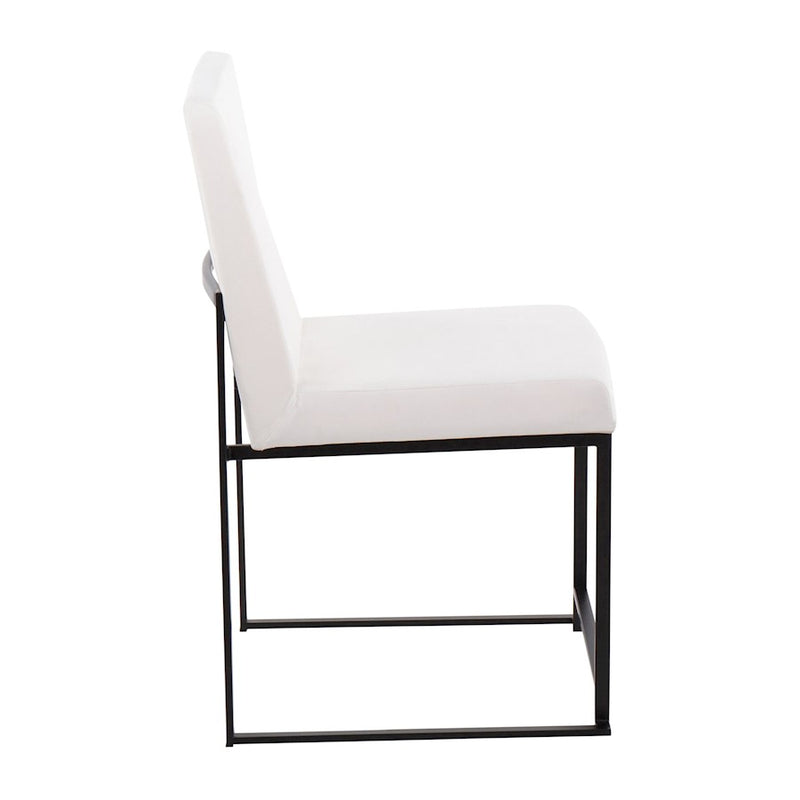 LumiSource High Back Fuji Dining Chair, Set of 2, Black/White Velvet