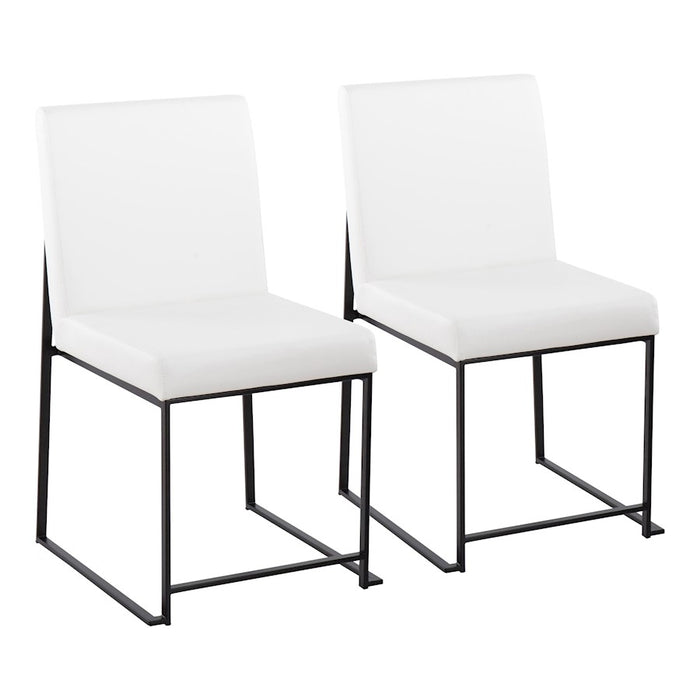 LumiSource High Back Fuji Dining Chair, Set of 2, Black/White - DC-HBFUJIBKW2