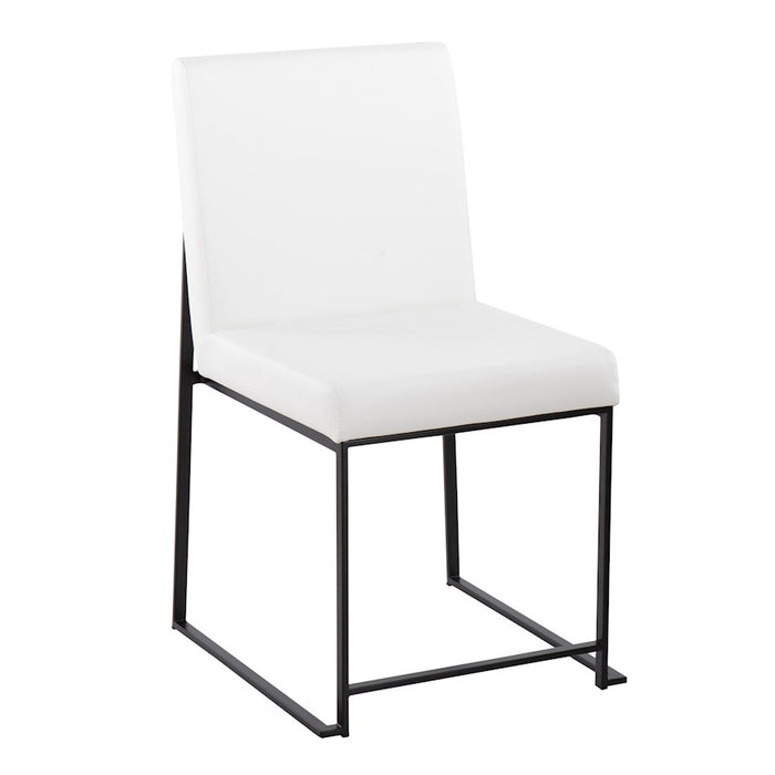 LumiSource High Back Fuji Dining Chair, Set of 2, Black/White