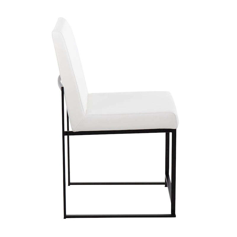 LumiSource High Back Fuji Dining Chair, Set of 2, Black/White