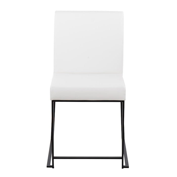 LumiSource High Back Fuji Dining Chair, Set of 2, Black/White