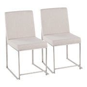LumiSource High Back Fuji Dining Chair, Set/2, BRST/Beige - DC-HBFUJISSBG2