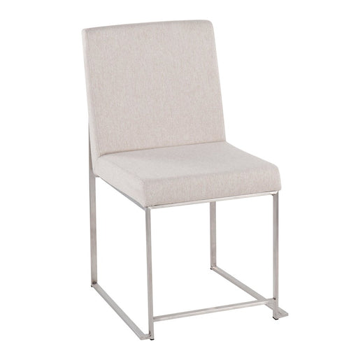 LumiSource High Back Fuji Dining Chair, Set of 2, BRST/Beige