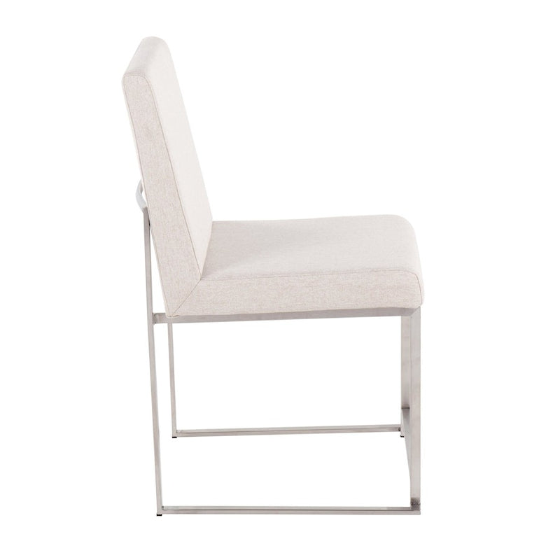 LumiSource High Back Fuji Dining Chair, Set of 2, BRST/Beige