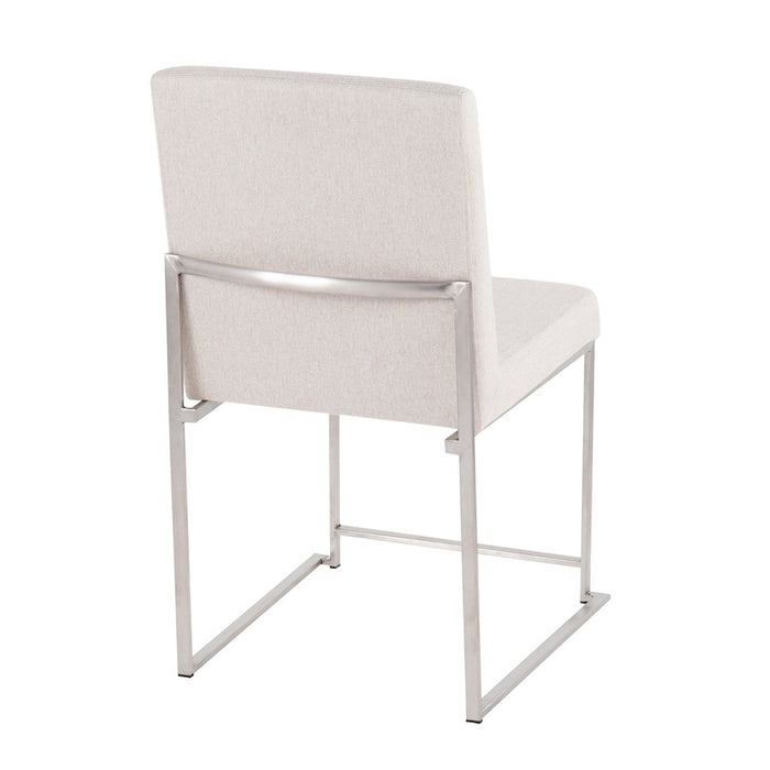 LumiSource High Back Fuji Dining Chair, Set of 2, BRST/Beige