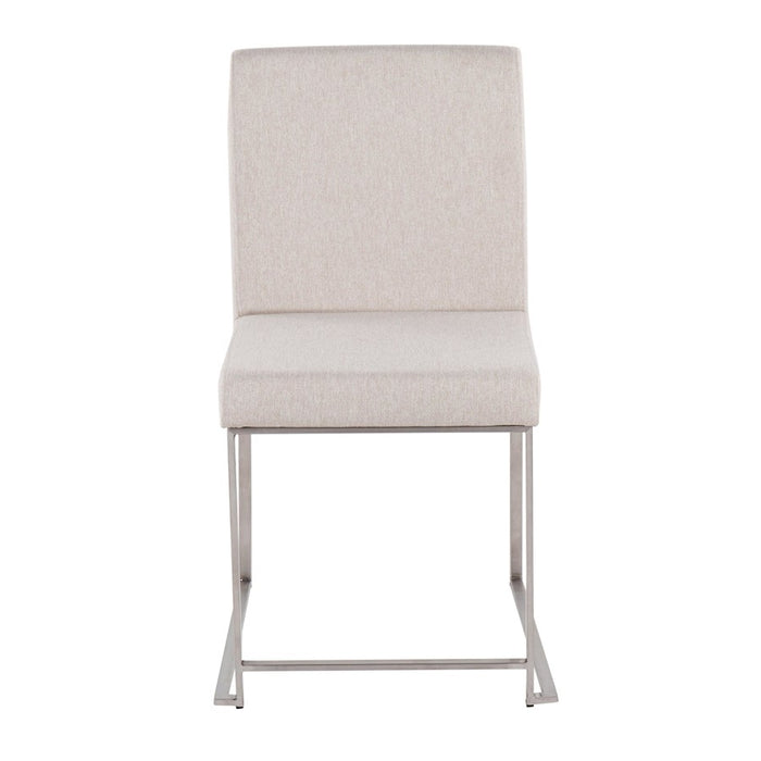 LumiSource High Back Fuji Dining Chair, Set of 2, BRST/Beige