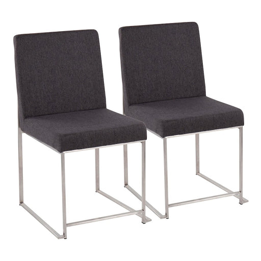 LumiSource High Back Fuji Dining Chair, Set/2, BRST/CHAR - DC-HBFUJISSCHAR2