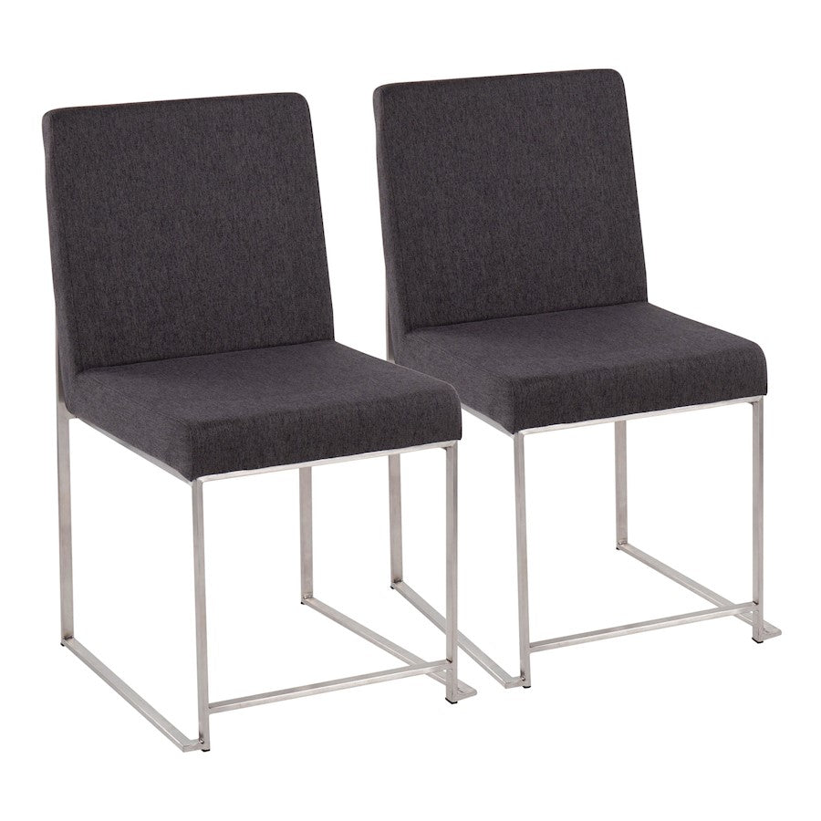 LumiSource High Back Fuji Dining Chair, Set/2, BRST/CHAR - DC-HBFUJISSCHAR2