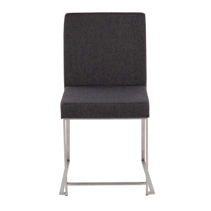 LumiSource High Back Fuji Dining Chair, Set of 2, BRST/Charcoal