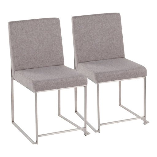 LumiSource High Back Fuji Dining Chair, Set/2, BRST/GY - DC-HBFUJISSLGY2