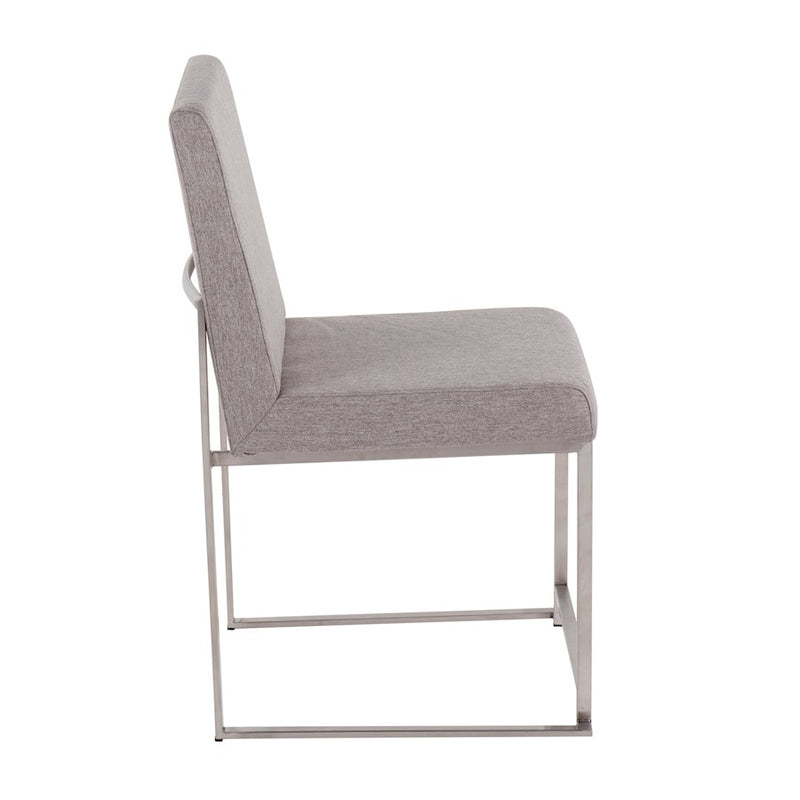 LumiSource High Back Fuji Dining Chair, Set of 2, BRST/GY