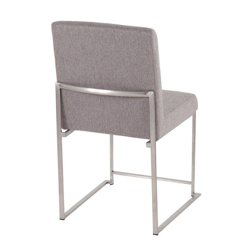 LumiSource High Back Fuji Dining Chair, Set of 2, BRST/GY