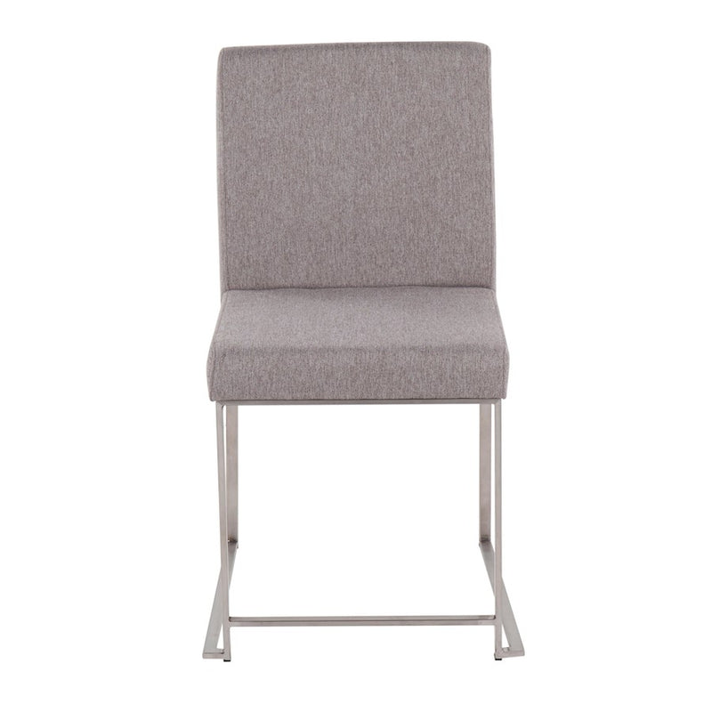 LumiSource High Back Fuji Dining Chair, Set of 2, BRST/GY