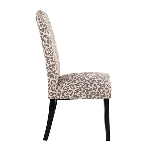 LumiSource Leopard Dining Chair in Black Wood/Beige Leopard