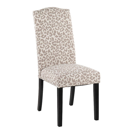 LumiSource Leopard Dining Chair, Black Wood/Grey Leopard - DC-LEOPARDBK-GY