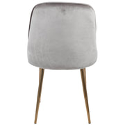 LumiSource Marcel Dining Chair Set of 2 | Glam Gold Metal & Silver Velvet | Dining Room & Living Room Seating | 24x20x34 in | Model DC-MARCLAU-SV2