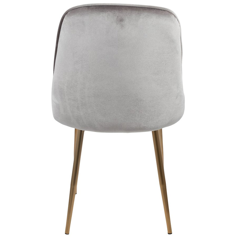 LumiSource Marcel Dining Chair Set of 2 | Glam Gold Metal & Silver Velvet | Dining Room & Living Room Seating | 24x20x34 in | Model DC-MARCLAU-SV2